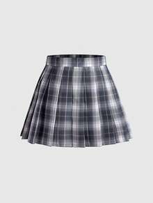 ROMWE J-Fashion Plaid Pleated Casual Summer Fashion Versatile Mini Skirt - Multicolor - View 1