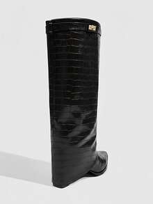 Daringsoles Women's Pointed Toe Fashion High Heel Knee-High Boots, Suitable For Party Occasions For Christmas - Black - View 5