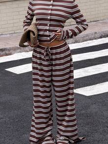 Muchica Bộ đồ dệt kim sọc nhiều màu dành cho nữ - Nhiều màu - Xem 3