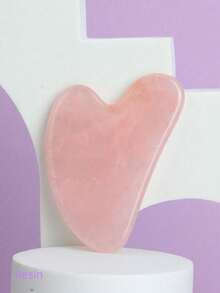 1件心形设计刮痧板天然玉石面部按摩器，女士护肤面部按摩工具，精美礼品，美容，护肤产品，SPA，自我护理，护肤工具，面部护理，美容师用品，按摩，面部按摩工具，面部滚轮 - 彩色 - 查看 9