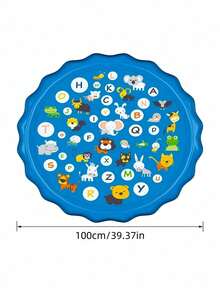 Large Splash Pad For Dogs Pets Outdoor Water Play Mat Heavy Duty PVC Sprinkler Fun Non Slip Cooling Letters Pool Summer Heat Relief Easy Drain Foldable Design