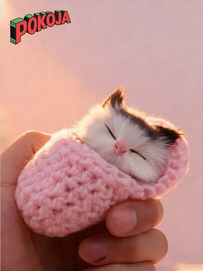 Kawaii Mini Sleeping Kitten Plush Toy Velvet Soft Stuffed Animal Decor For Bedroom Desk Car Dashboard Stress Relief Cute Cat Collectible Gift For Women Adults Cat Lovers Valentines Day Present