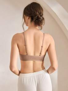 Ocili 100% Cotton Front Closure Minimalist Quality Comfortable Soft Front Closure Women Bra - Camel - View 3