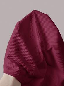 SHEIN BASICS Áo thun cổ tròn tay dài màu trơn đơn giản dành cho nữ - Màu Đỏ Sâu - Xem 6