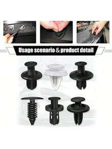 50/100 PCS Nylon Car Push Retainer Clip Kit - 6 Sizes Assorted Rivet Fasteners For Bumper, Door & Auto Body Trim Panels, Retainer Clips With Storage Box - Multicolor - View 12