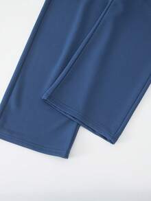Sparklyn Tween Girl Wide-Leg Sweatpants – 2 Color Options (Navy Blue/Gray), Elastic Waistband, Contrast Color Patch Pockets, Soft Breathable Fabric, Loose Comfortable Fit, Perfect For School, Playtime, Lounging – Casual Pants Daily & Leisure Wear - Multicolor - View 8
