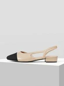 MOTF WOMEN'S SHOES, SPRING AND SUMMER COLOR MATCHING CLOSED TOE VERSATILE SIMPLE AND ELEGANT LOW-HEELED FLAT SHOES SPRING SHOES - Apricot - View 4