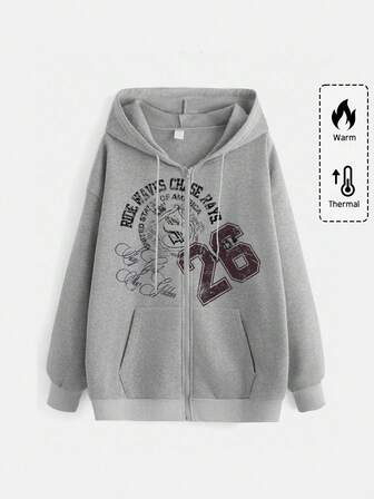 Street Life Sudadera holgada de estilo deportivo casual con estampado de patchwork vintage del milenio Y2K de talla grande