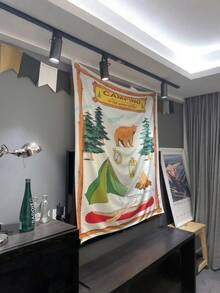 Zazumi Permadani Motif Elemen Perkemahan (130*150cm) – Desain Tenda yang Menenangkan, Dekorasi Dinding Rumah Luar Ruangan - MultiWarna - View 9