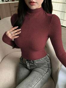 DAZY Bestselling Brushed Cinched Waist Women's T-Shirt - Burgundy - View 2