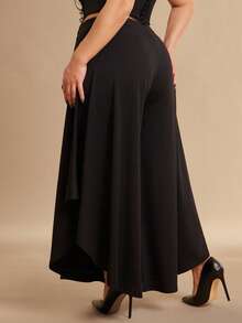 SHEIN BAE Quần ống đứng dáng rộng, màu trơn, thời trang, cạp trung, cỡ lớn, thu đông, quần xếp ly co giãn dệt kim, Giáng sinh, Áo nữ, Phụ nữ Giáng sinh, Quần dự tiệc Giáng sinh, Phụ nữ Lễ Tạ ơn, Quần gợi cảm, Quần cho nữ, Quần công sở cỡ lớn, Phụ nữ có đường cong, Phụ nữ Giáng sinh, Quần dự tiệc cưới, Mùa hè, Quần nữ đêm giao thừa, Quần thanh lịch dự tiệc, Lễ tốt nghiệp, Kỳ nghỉ, Quần dự tiệc sinh nhật, Giáng sinh, Lễ Tạ ơn - màu đen - Xem 1
