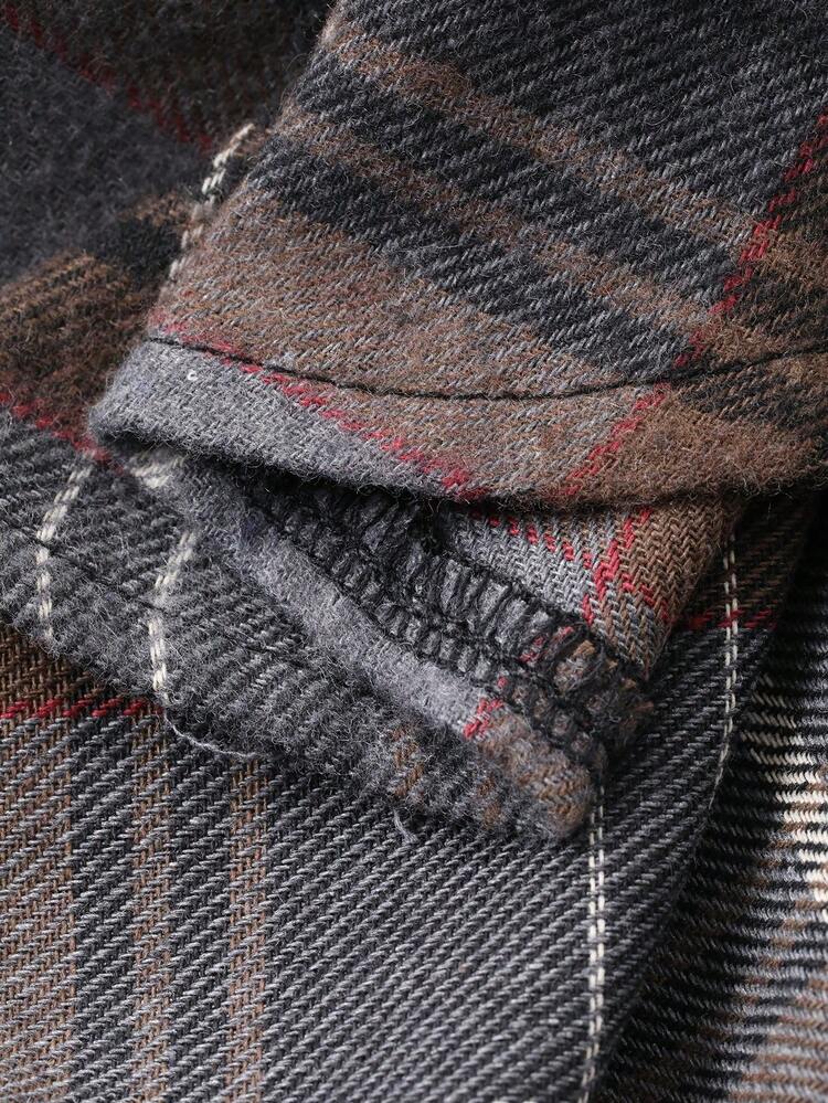 Toddler Girls' Plaid Long Sleeve Top, Korean Style, Autumn/Winter