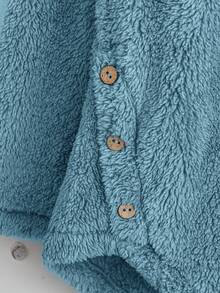 EMERY ROSE Women's Elegant Plush Long Sleeve 2 Pieces Loungewear Set, Autumn/Winter - Blue - View 4