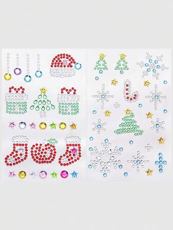 Kawaii 1pc Lace Bow, Heart, Star, Bow, Diamond Glitter & Facial Jewel Stickers