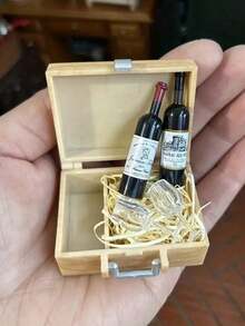 POKOJA LAND 7 件套迷你娃娃屋配件 - 酒瓶、香槟套装、1:6/1:12 比例微型家具装饰品，适合万圣节/感恩节/圣诞节礼物 - 彩色 - 查看 5