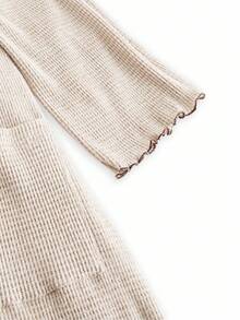 Ocili 柔软绒面系带睡袍，驼色女士睡袍，适合秋冬季节，舒适保暖 - 卡其色 - 查看 9