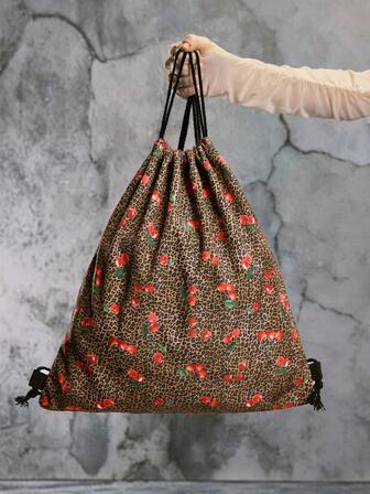 Grunge Punk Zaino con coulisse di grande capacità con stampa vintage mimetica, pentagramma e numeri, zainetto casual alla moda unisex, borsa da palestra, adatto per scuola, vacanza, festa, shopping