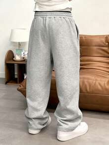 STEELVANCE Men's Grey Sweatpants, Loose Casual Straight Leg Pants, And Versatile Men Grey Flared Sweatpants Oversized Sweatpants Flare Sweat Pants Sweatpants Wide Bottom For Men Grey Baggy Sweatpants