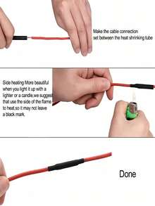 127pcs Black & Red 2:1 Heat Shrink Tubing Kit For VariousPipes,Cable Hamess,Wire Management And InsulationProtection - Multicolor - View 5