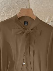 Ladies' Elegant And Commuter Autumn Shirts - Khaki - View 5