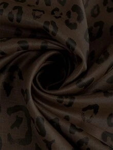 EMERY ROSE Plus Size Women's Fashionable Elegant Casual Batwing Sleeve Round Neck Loose Autumn 2-Piece Set, Coffee Color - Brown - View 7