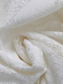 Flirla High-End Luxury French Lace Dress, New Fashion Elegant V-Neck Flare Sleeve Dress, Formal Party Evening Gown, Birthday Dress - Apricot - View 4