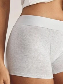 Ocili Women's Comfortable Cotton Logo Waistband Casual Panties - Light Grey - View 5