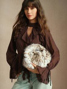 SHECARRY Túi xách nữ, Túi xách quai trên, Họa tiết động vật, Thời trang, Thanh lịch, Đơn giản, Cá nhân hóa, Đa năng, Cổ điển, Đi làm, Văn phòng, Hẹn hò, Hàng ngày, Mua sắm, Trà chiều, Mùa thu và mùa đông - màu nâu - Xem 7