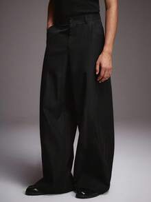 STYNVO Men's Solid Color Straight Loose Fit Casual Pants With Pockets Baggy Black Pant Designer Pants Nightmare Before Christmas High Waisted Pants Wide Leg Pants Black Dress Pants Black Pants - Black - View 5