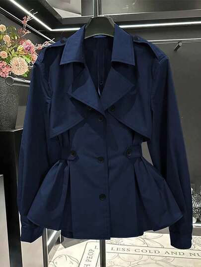 Franclia Manteau trench à taille cintrée mode décontractée pour femmes