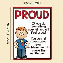 10 Pcs Educational English Emotion Posters For Kids Preschool, Learn & Grow Child Development Posters Fun Learning For Kids Chart - Multicolor - View 2