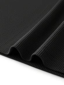 LUVLETTE Autumn And Winter Plus Size Women Soft Cotton Waffle Basic Long-Sleeve & Long Pants Loungewear 2 Piece Pajama Set With Pockets Lingerie Pants With Pockets Fall Pajamas - Black - View 11