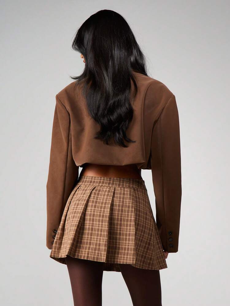 MISSGUIDED Plisowana mini spódniczka w kratkę, akademicki styl preppy, szkolny, jesienno-zimowy, wzór w kratkę