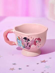 My Little Pony X SHEIN 1 12.2oz/360ml Cartoon Print Ceramic Mug, Cold And Heat Resistant, Can Be Used In Microwave Ovens And Dishwashers, Suitable For Water, Milk, Juice, Coffee, Friendship, Rainbow Dash, Twilight Sparkle, Pinkie Pie,Gift Ideas - Pink - View 1