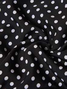 Elaquor 大码女式 V 领带设计碎花长袖衬衫，百搭日常穿着，蓝色碎花 - 黑色 - 查看 7