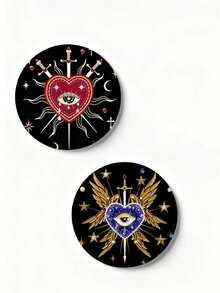 ROMWE Goth 4pcs Teletubbies Collab Cute Badge Cartoon Brooch Metal Backpack Pendant Gifts - Multicolor - View 2