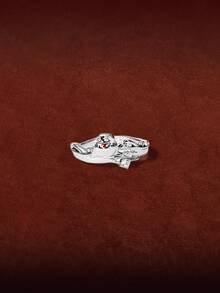 HARRY POTTER X SHEIN 高级简约海德薇戒指 - 銀色 - 查看 2