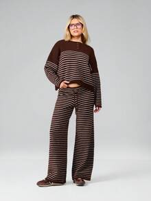 MISSGUIDED 条纹纽扣细节针织套头衫 长袖罗纹毛衣 秋冬舒适套头衫 - 彩色 - 查看 3