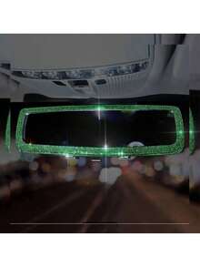 Rhinestone Decorated Car Rearview Mirror Cover, Creative Personalized Cute Accessory For Women - With drill - View 4