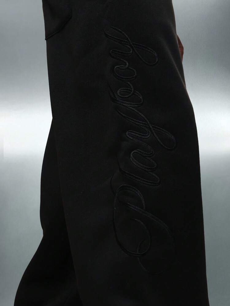PLAYBOY X SUMWON Loose Fit Suedette Drawstring Sweatpants With Side Pockets Relaxed Elastic Waist Joggers For Casual Winter Autumn Comfort