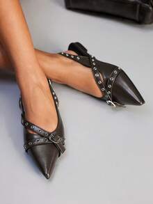 CUCCOO GRLICON Pantofi sport casual din piele moale pentru femei, la modă, potriviți pentru serviciu, Halloween, petrecere de Crăciun, festivaluri de muzică, stil Y2K de toamnă - Maro - Vizualizare 8