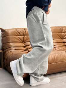 STEELVANCE Men's Grey Sweatpants, Loose Casual Straight Leg Pants, And Versatile Men Grey Flared Sweatpants Oversized Sweatpants Flare Sweat Pants Sweatpants Wide Bottom For Men Grey Baggy Sweatpants