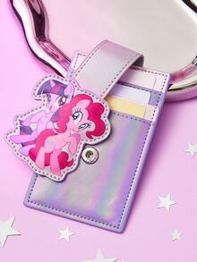 My Little Pony X SHEIN 1 Pu Leather Cartoon Printed Card Pack, Can Store 4 Cards, Suitable For Men, Women, Students, Colorful, Friendship, Twilight Sparkle, Pinkie Pie,Gift Ideas - Purple - View 4