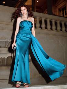 MOTF Soiréza SOLID RUCHED WAIST TUBE PROM DRESS - Blue - View 10