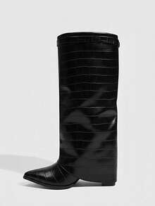 Daringsoles Women's Pointed Toe Fashion High Heel Knee-High Boots, Suitable For Party Occasions For Christmas - Black - View 10