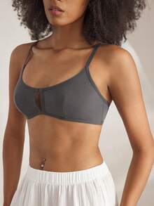 Ocili 100% 纯棉前开合简约品质舒适柔软前开合女士文胸 - 灰色 - 查看 6