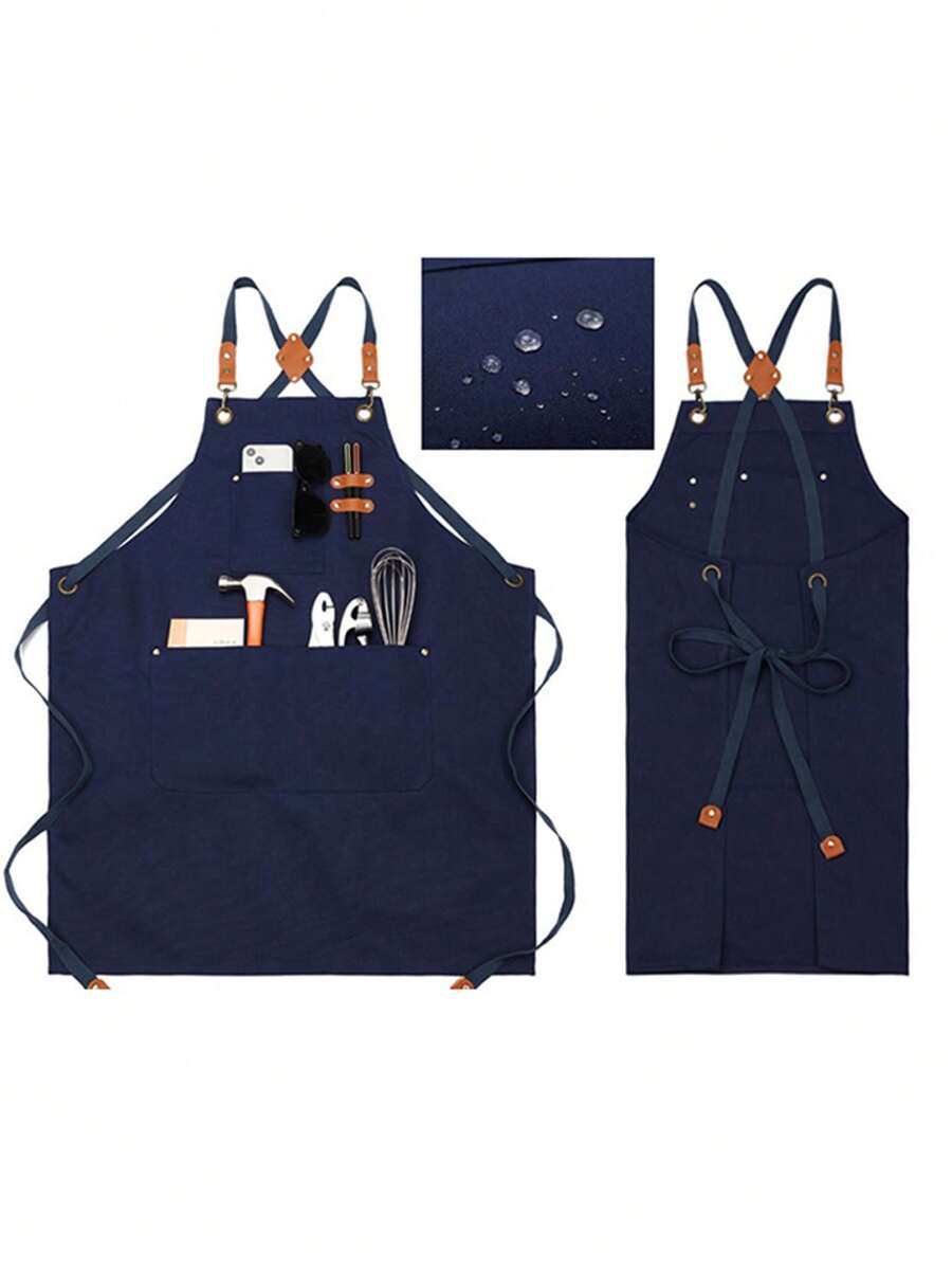 Zazumi 1 chiếc Tạp dề tiện dụng - Tạp dề làm việc nhiều túi có thể điều chỉnh với khóa thắt lưng, vải pha polyester bền, thích hợp cho làm đồ gỗ, chế biến gỗ, pha cà phê, cắt tóc và làm vườn - Tạp dề kiểu dáng làm đồ gỗ chuyên nghiệp - Nhiều màu - Xem 1
