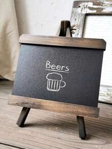 Cirelle 1pc Nordic-Style Wooden Desktop Blackboard - Antique Style Blackboard For Home Office, Living Room And Corridor Decoration, Inspiring Message Board, Distressed Small Blackboard Message Board, Coffee Shop Small Ornaments, High-End Living Room Corridor Decoration - Black - View 3