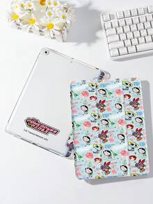 THE POWERPUFF GIRLS X SHEIN 可爱创意卡通联名款，高端质感，简约全透明，防震时尚平板电脑保护套，万圣节和圣诞节礼物，兼容三星 Galaxy Tab、iPad 10 代、iPad 7/8/9 代（10.2 英寸） - 彩色 - 查看 4