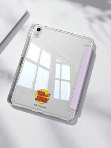 Tom and Jerry Artist x SHEIN 可爱创意卡通绘图板保护套，采用3+Y折叠设计，具备自动唤醒/睡眠功能和内置笔槽，防震时尚，是万圣节和圣诞节的理想礼物。兼容三星Galaxy Tab、iPad（A16）第11代11英寸（2025款）以及iPad第7/8/9代（10.2英寸）。 - 彩色 - 查看 2